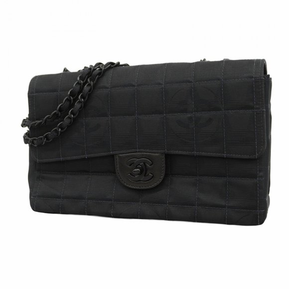 Chanel Flap bag Black Canvas shoulder - Picture 1 of 10